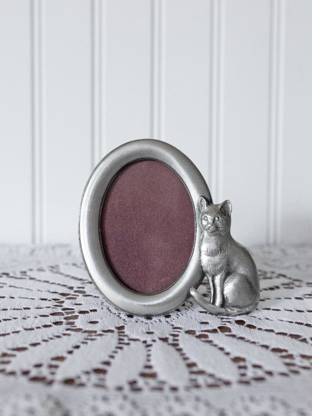 Vintage Seagull Pewter Cat Photo Frame Nova Scotia Canada Cottagecore